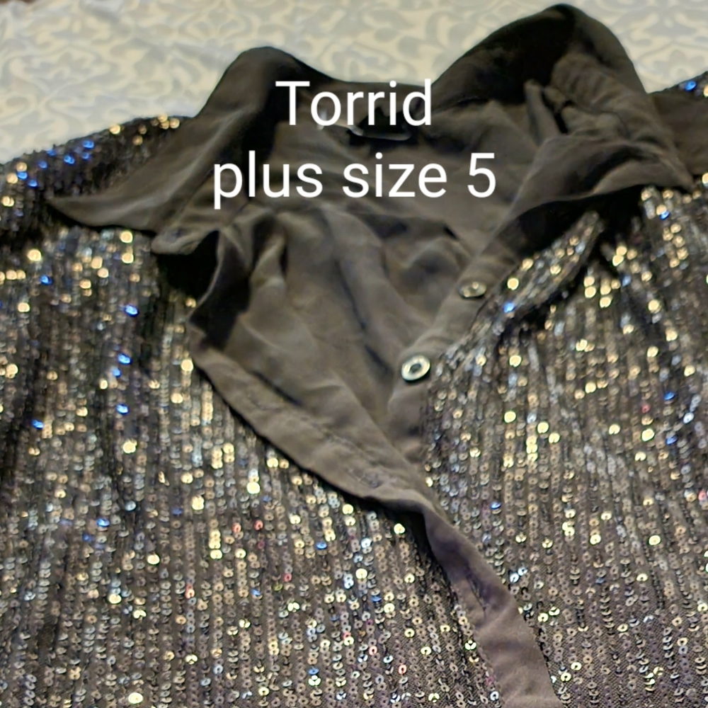 Sequin button up blouse